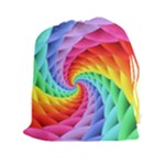 Psychedelic Rainbow Spiral Drawstring Pouch (XXL)