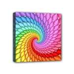 Psychedelic Rainbow Spiral Mini Canvas 4  x 4  (Stretched)