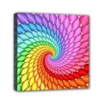 Psychedelic Rainbow Spiral Mini Canvas 6  x 6  (Stretched)