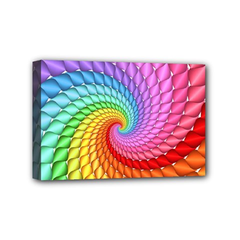 Psychedelic Rainbow Spiral Mini Canvas 6  x 4  (Stretched) from ArtsNow.com