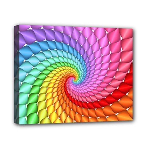 Psychedelic Rainbow Spiral Canvas 10  x 8  (Stretched) from ArtsNow.com