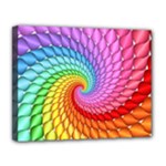 Psychedelic Rainbow Spiral Canvas 14  x 11  (Stretched)