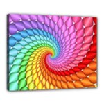 Psychedelic Rainbow Spiral Canvas 20  x 16  (Stretched)