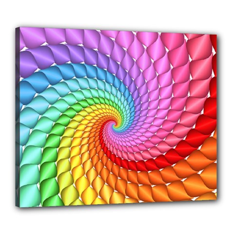 Psychedelic Rainbow Spiral Canvas 24  x 20  (Stretched) from ArtsNow.com