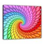 Psychedelic Rainbow Spiral Canvas 24  x 20  (Stretched)