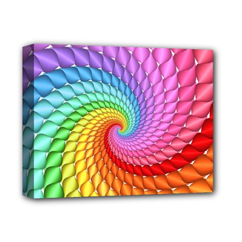 Psychedelic Rainbow Spiral Deluxe Canvas 14  x 11  (Stretched) from ArtsNow.com