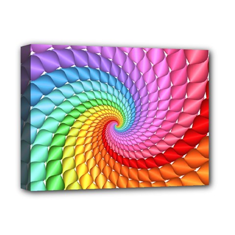 Psychedelic Rainbow Spiral Deluxe Canvas 16  x 12  (Stretched)  from ArtsNow.com