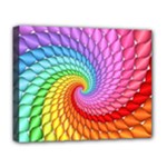 Psychedelic Rainbow Spiral Deluxe Canvas 20  x 16  (Stretched)