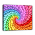 Psychedelic Rainbow Spiral Deluxe Canvas 24  x 20  (Stretched)