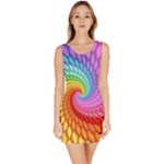 Psychedelic Rainbow Spiral Bodycon Dress