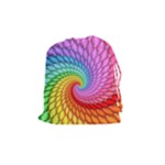 Psychedelic Rainbow Spiral Drawstring Pouch (Medium)