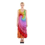 Psychedelic Rainbow Spiral Sleeveless Maxi Dress