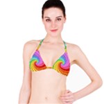 Psychedelic Rainbow Spiral Bikini Top