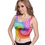 Psychedelic Rainbow Spiral Crop Top