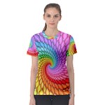 Psychedelic Rainbow Spiral Women s Sport Mesh Tee