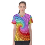 Psychedelic Rainbow Spiral Women s Cotton Tee