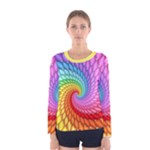 Psychedelic Rainbow Spiral Women s Long Sleeve Tee