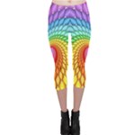 Psychedelic Rainbow Spiral Capri Leggings 