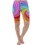 Psychedelic Rainbow Spiral Cropped Leggings 