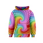 Psychedelic Rainbow Spiral Kids  Pullover Hoodie