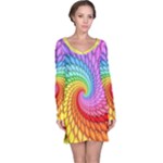 Psychedelic Rainbow Spiral Long Sleeve Nightdress