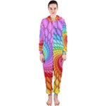 Psychedelic Rainbow Spiral Hooded Jumpsuit (Ladies)