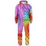 Psychedelic Rainbow Spiral Hooded Jumpsuit (Men)