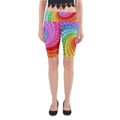 Psychedelic Rainbow Spiral Yoga Cropped Leggings from ArtsNow.com