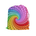 Psychedelic Rainbow Spiral Drawstring Pouch (XL)