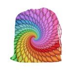 Psychedelic Rainbow Spiral Drawstring Pouch (XXL)