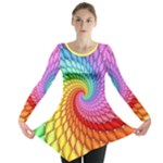 Psychedelic Rainbow Spiral Long Sleeve Tunic 