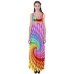 Psychedelic Rainbow Spiral Empire Waist Maxi Dress