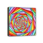 Psychedelic Rainbow Spiral Mini Canvas 4  x 4  (Stretched)