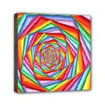 Psychedelic Rainbow Spiral Mini Canvas 6  x 6  (Stretched)