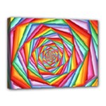 Psychedelic Rainbow Spiral Canvas 16  x 12  (Stretched)