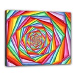 Psychedelic Rainbow Spiral Canvas 20  x 16  (Stretched)