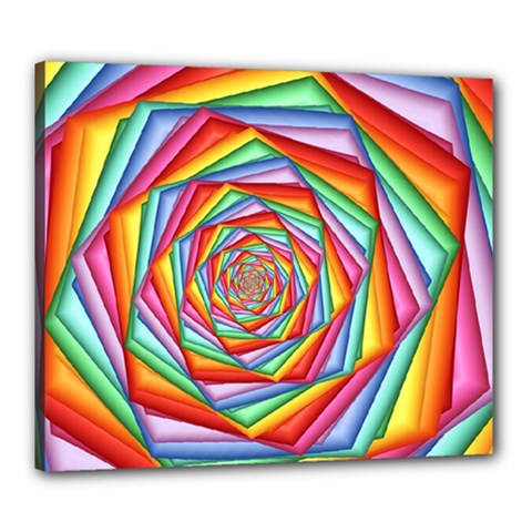 Psychedelic Rainbow Spiral Canvas 24  x 20  (Stretched) from ArtsNow.com