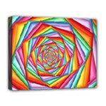 Psychedelic Rainbow Spiral Deluxe Canvas 20  x 16  (Stretched)