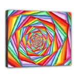 Psychedelic Rainbow Spiral Deluxe Canvas 24  x 20  (Stretched)