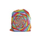 Psychedelic Rainbow Spiral Drawstring Pouch (Medium)