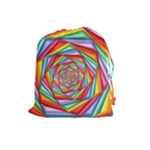 Psychedelic Rainbow Spiral Drawstring Pouch (Large)