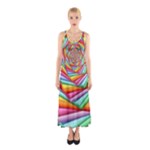 Psychedelic Rainbow Spiral Sleeveless Maxi Dress