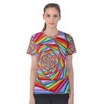 Psychedelic Rainbow Spiral Women s Cotton Tee