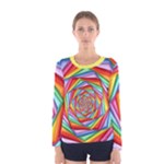 Psychedelic Rainbow Spiral Women s Long Sleeve Tee