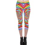 Psychedelic Rainbow Spiral Capri Leggings 