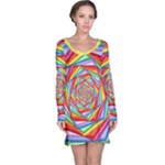 Psychedelic Rainbow Spiral Long Sleeve Nightdress