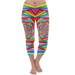 Psychedelic Rainbow Spiral Capri Winter Leggings 