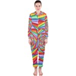 Psychedelic Rainbow Spiral Hooded Jumpsuit (Ladies)