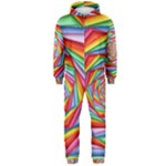 Psychedelic Rainbow Spiral Hooded Jumpsuit (Men)