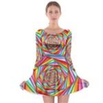 Psychedelic Rainbow Spiral Long Sleeve Skater Dress